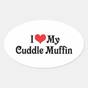 Ik hou van mijn knuffel muffin ovale sticker