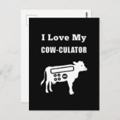 Ik hou van mijn Koe-culator Funny Wiskunde Calcula Briefkaart (Voorkant / Achterkant)