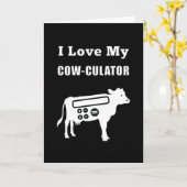 Ik hou van mijn Koe-culator Funny Wiskunde Calcula Kaart (Gele Bloem)
