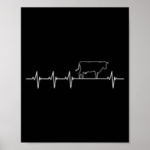 Ik hou van mijn Koe klep Ekg hartslag hartpatiënt Poster