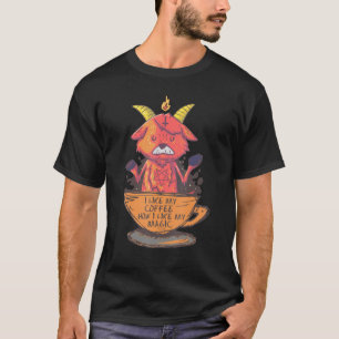 Ik hou van mijn koffie hoe ik mijn Magic Baphomet T-shirt