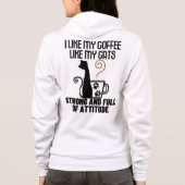 Ik hou van mijn koffie hoe ik van mijn katten_ ste hoodie (Achterkant)