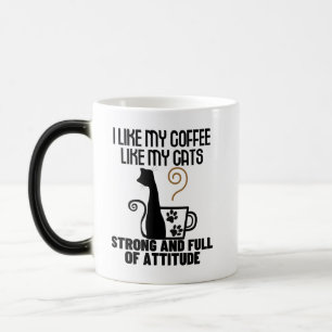 Ik hou van mijn koffie hoe ik van mijn katten_ ste magische mok