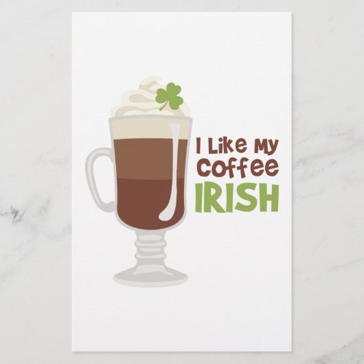 Ik hou van mijn koffie Iers Briefpapier (Voorkant)