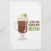 Ik hou van mijn koffie Iers Briefpapier (Voorkant / Achterkant)