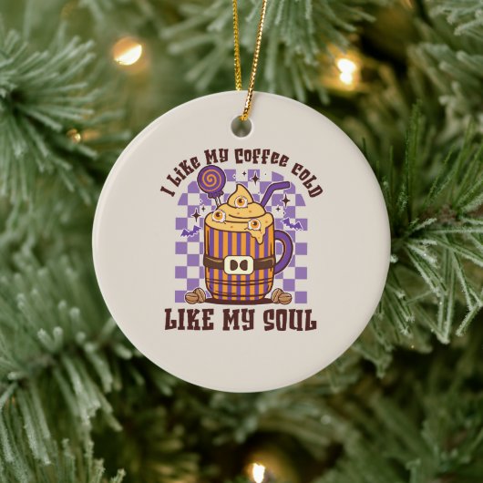Ik hou van mijn koffie koud keramisch ornament (Boom)