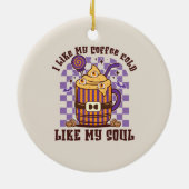 Ik hou van mijn koffie koud keramisch ornament (Achterkant)