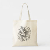 Ik Hou van Mijn Koffie Licht Tote Bag (Achterkant)