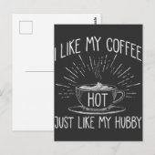 Ik hou van mijn koffie, net als mijn echtgenoot briefkaart (Voorkant / Achterkant)