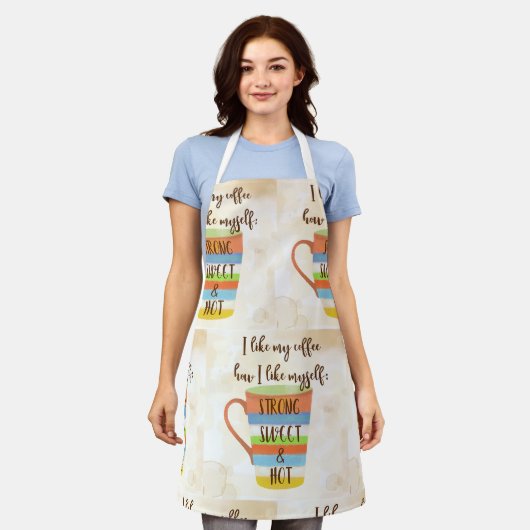 Ik hou van mijn koffie schort (Gedragen)