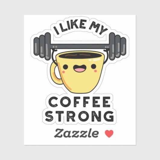 Ik hou van mijn koffie sterke grappige Drink Sticker (Vel)