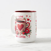 Ik hou van mijn koffie tweekleurige koffiemok (Voorkant links)