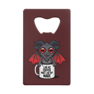 Ik Hou van Mijn Koffie Zoals Ik van Mijn Magie Hou Creditkaart Flessenopener