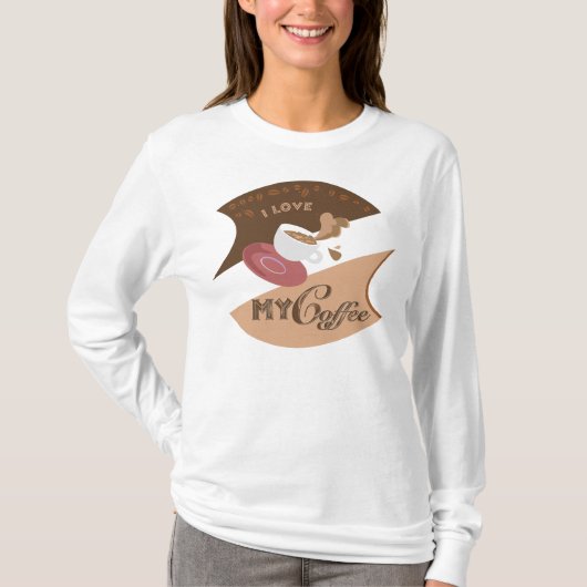 Ik hou van mijn koffiekwinkel, Diner Java Splash T-shirt (Voorkant)