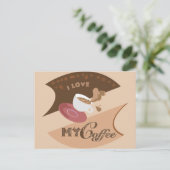 Ik hou van mijn koffieretro Java Briefkaart (Staand voorkant)