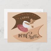 Ik hou van mijn koffieretro Java Briefkaart (Voorkant / Achterkant)