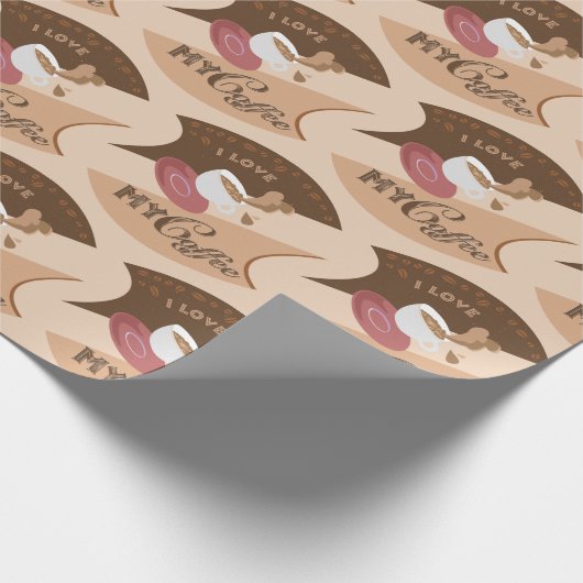 Ik hou van mijn koffieretro Java Cadeaupapier (Hoek)