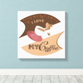 Ik hou van mijn koffieretro Java Canvas Afdruk (Insitu (Houten vloer))