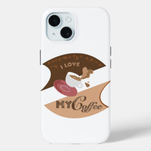 Ik hou van mijn koffieretro Java iPhone 15 Case
