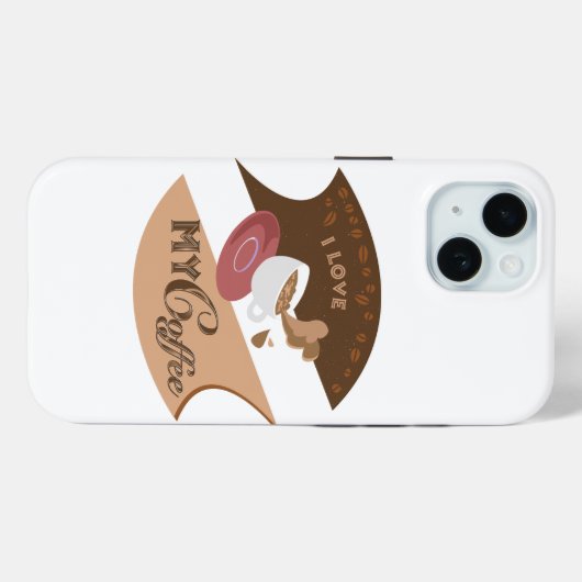 Ik hou van mijn koffieretro Java Case-Mate iPhone Case (Achterkant (horizontaal))