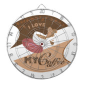 Ik hou van mijn koffieretro Java Dartbord (Voorkant)