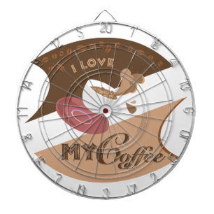Ik hou van mijn koffieretro Java Dartbord