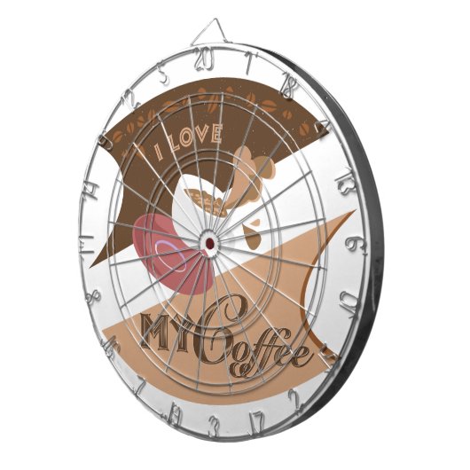Ik hou van mijn koffieretro Java Dartbord (Voorkant Rechts)