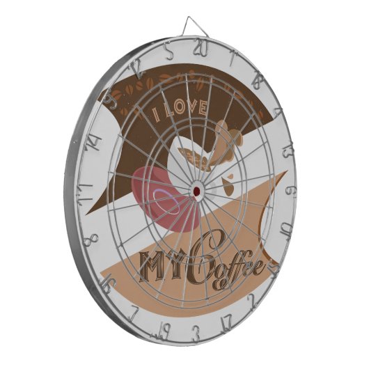 Ik hou van mijn koffieretro Java Dartbord (Voorkant Links)