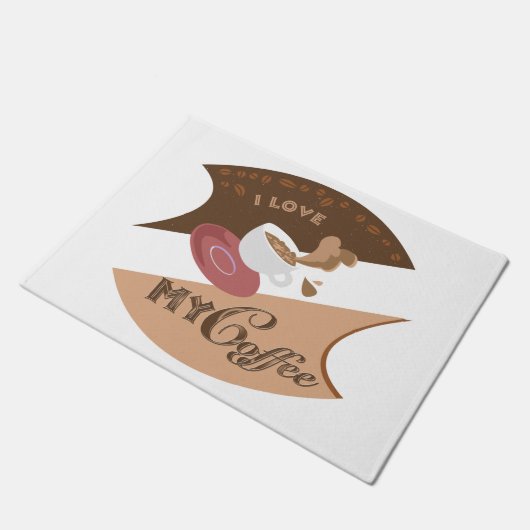 Ik hou van mijn koffieretro Java Deurmat (Schuin)