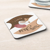 Ik hou van mijn koffieretro Java Drankjes Onderzetter (Linkerzijde)