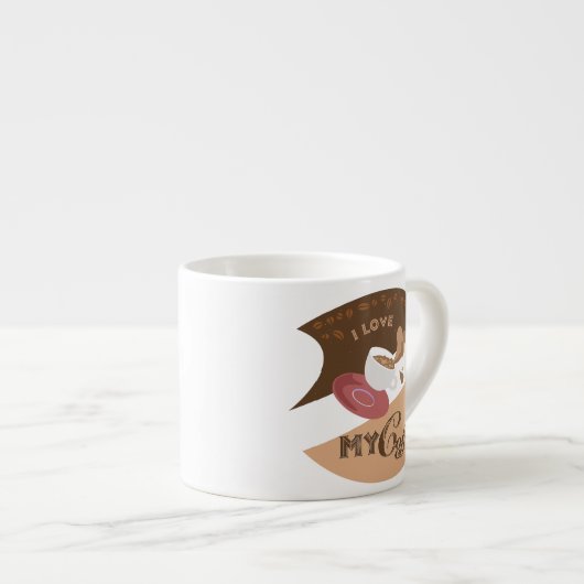 Ik hou van mijn koffieretro Java Espresso Kop (Voorkant rechts)