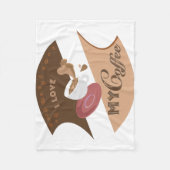 Ik hou van mijn koffieretro Java Fleece Deken (Voorkant)