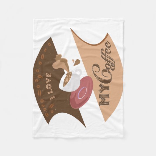 Ik hou van mijn koffieretro Java Fleece Deken (Voorkant)