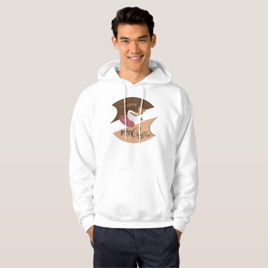 Ik hou van mijn koffieretro Java Hoodie (Voorkant volledig)