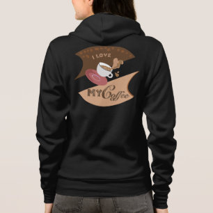 Ik hou van mijn koffieretro Java Hoodie