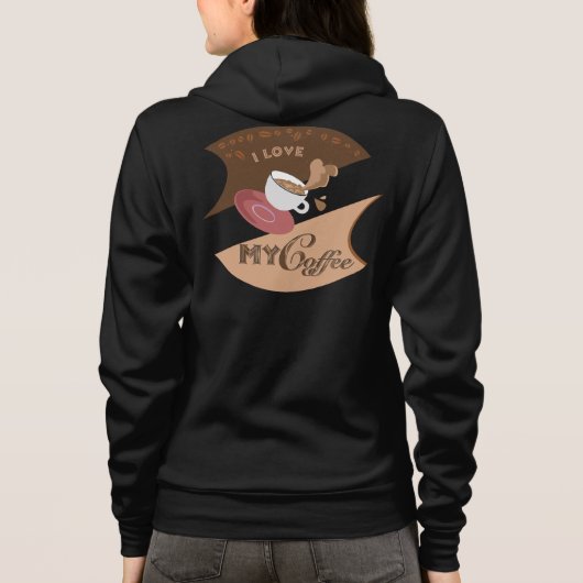 Ik hou van mijn koffieretro Java Hoodie (Achterkant)