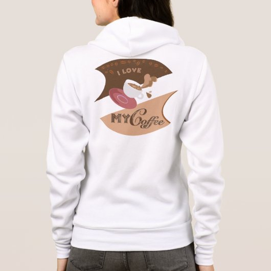 Ik hou van mijn koffieretro Java Hoodie (Achterkant)