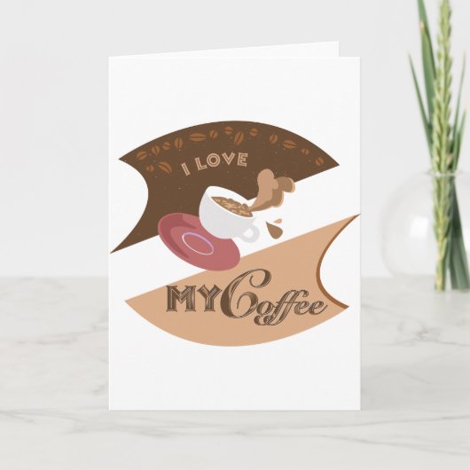 Ik hou van mijn koffieretro Java Kaart (Voorkant)