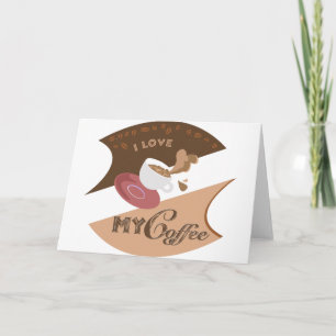 Ik hou van mijn koffieretro Java Kaart