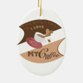 Ik hou van mijn koffieretro Java Keramisch Ornament (Achterkant)