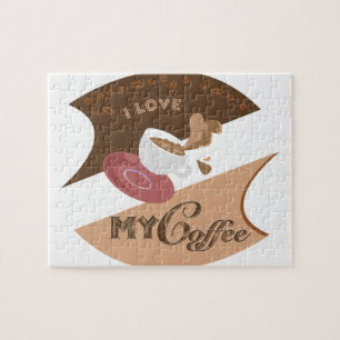 Ik hou van mijn koffieretro Java Legpuzzel