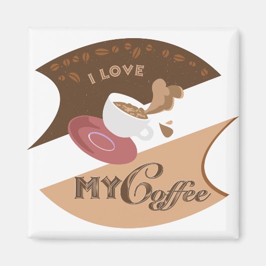 Ik hou van mijn koffieretro Java Magneet (Voorkant)