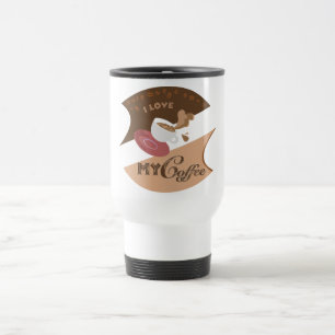 Ik hou van mijn koffieretro Java Reisbeker