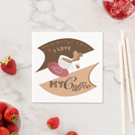 Ik hou van mijn koffieretro Java Servetten (Insitu)