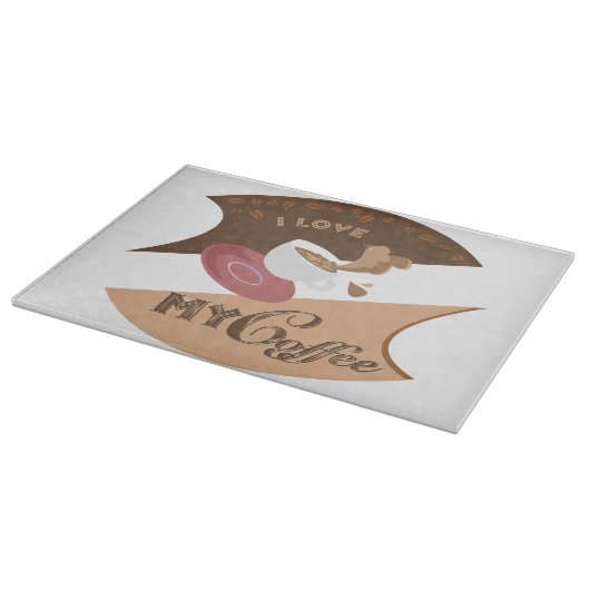 Ik hou van mijn koffieretro Java Snijplank (Hoek)