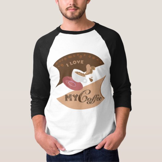 Ik hou van mijn koffieretro Java T-shirt (Voorkant)