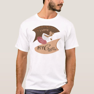 Ik hou van mijn koffieretro Java T-shirt