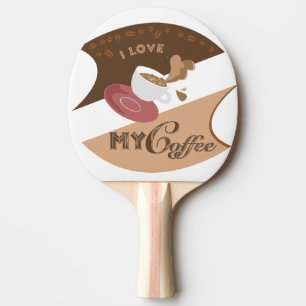 Ik hou van mijn koffieretro Java Tafeltennisbatje