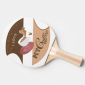Ik hou van mijn koffieretro Java Tafeltennisbatje (Zijkant)