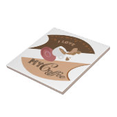 Ik hou van mijn koffieretro Java Tegeltje (Zijkant)